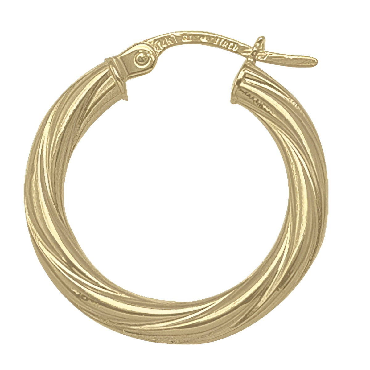 GOLD TWISTED 3MM TUBE HOOP EARRING