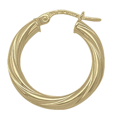 GOLD TWISTED 3MM TUBE HOOP EARRING