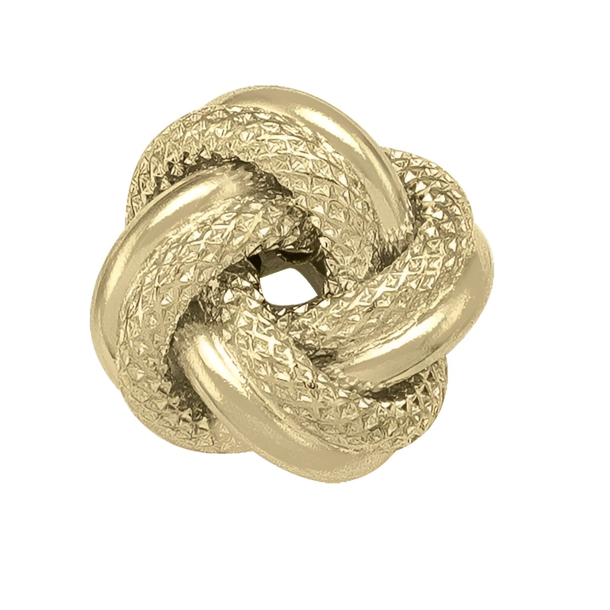 YELLOW GOLD PATTERNED LOVE KNOT EARRING
