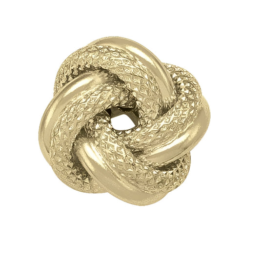 YELLOW GOLD PATTERNED LOVE KNOT EARRING