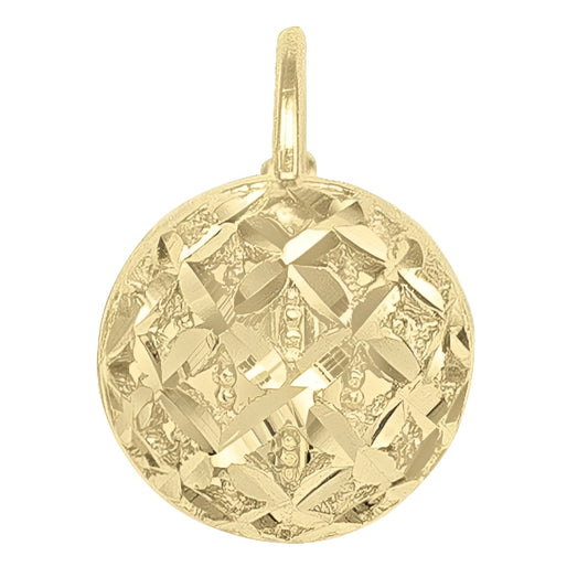 GOLD DIAMOND CUT FRENCH BACK HALF BALL EARRING