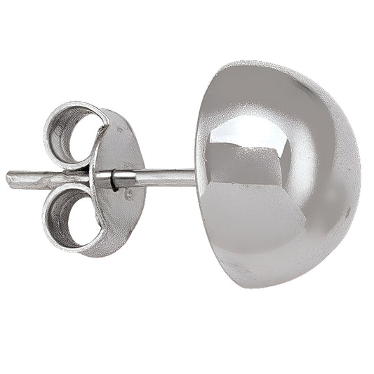 HALF BALL HIGH POLISHED STUD EARRING