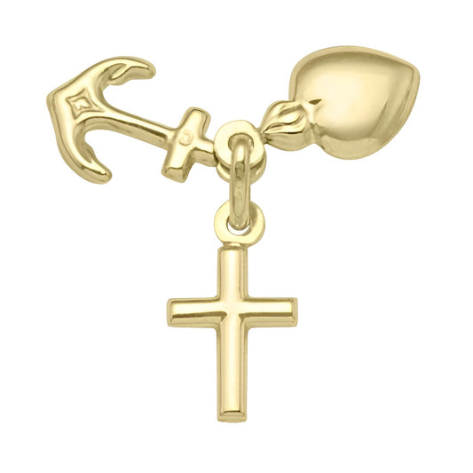 GOLD HOPE, FAITH, & CHARITY CHARM