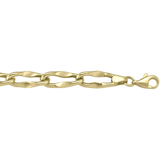 YELLOW GOLD HOLLOW FANCY LINK BRACELET